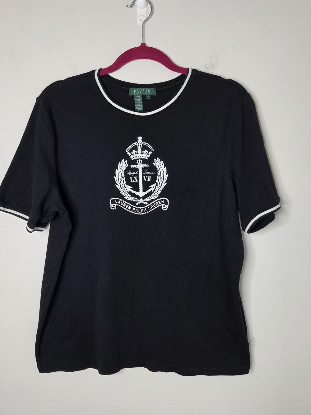 Lauren Ralph Lauren Black Crest Short-Sleeve Tee